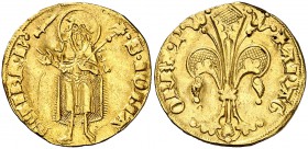 Pere III (1336-1387). Perpinyà. Florí. (Cru.V.S. 375) (Cru.Comas 9, indica que sólo se conocen 11 ejemplares en colecciones particulares) (Cru.C.G. 21...