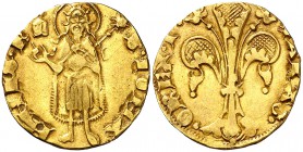 Pere III (1336-1387). Perpinyà. Florí. (Cru.V.S. 386) (Cru.Comas 15) (Cru.C.G. 2205). 3,42 g. Marca: yelmo. MBC+.