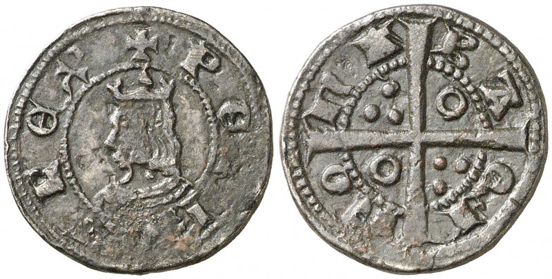 Pere III (1336-1387). Barcelona. Ponderal de croat. (Cru.Pesals 3.1 sim). 2,91 g...