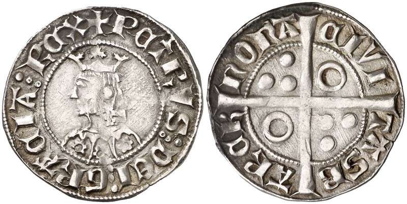 Pere III (1336-1387). Barcelona. Croat. (Cru.V.S. 402.1) (Cru.C.G. 2220d). 3,13 ...
