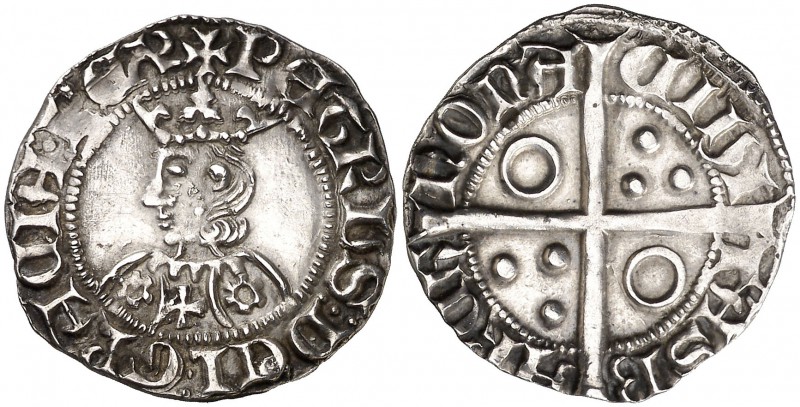 Pere III (1336-1387). Barcelona. Croat. (Cru.V.S. 407) (Badia falta) (Cru.C.G. 2...