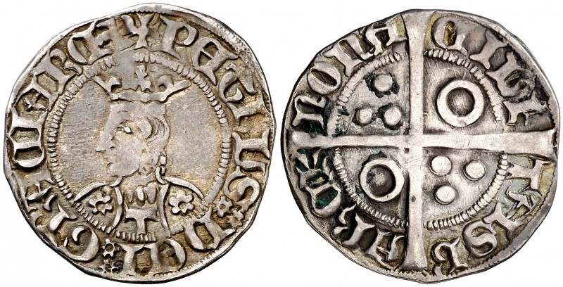 Pere III (1336-1387). Barcelona. Croat. (Cru.V.S. 409.2 var) (Badia 356, mismo e...