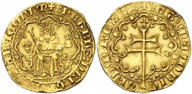 Pere III (1336-1387). Mallorca. Ral d'or. (Cru.V.S. 432.1) (Cru.C.G. 2245). 3,88 g. Buen ejemplar. Ex Áureo 21/05/1996, nº 106. Rara. MBC+/EBC-.