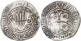 Pere III (1336-1387). Sardenya (Esglésies). Alfonsí. (Cru.V.S. 457.1) (Cru.C.G. 2270) (MIR. 115). 3,20 g. Letras T góticas en anverso y reverso. Limpi...