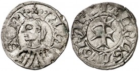 Pere III (1336-1387). Aragón. Dinero jaqués. (Cru.V.S. 463) (Cru.C.G. 2276). 1,13 g. Bella. Escasa así. EBC-.