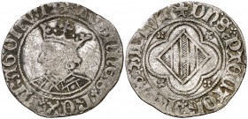 Joan I (1387-1396). Perpinyà. Doble coronat. (Cru.V.S. 473) (Cru.C.G. 2285). 2,89 g. Rarísima. MBC.