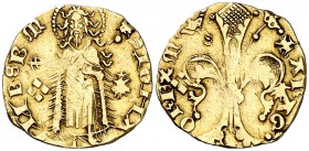 Martí I (1396-1410). Mallorca. Mig florí. (Cru.V.S. 493 var) (Cru.Comas 58 no la reseña con la inicial M del nombre del rey) (Cru.C.G. 2310 var). 1,71...