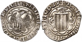 Frederic IV de Sicília (1355-1377). Sicília. Pirral. (Cru.V.S. 624) (Cru.C.G. 2604). 3,23 g. Buen ejemplar. Ex Áureo 21/06/2007, nº 152. Rara. MBC+....