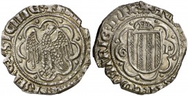 Frederic IV de Sicília (1355-1377). Sicília. Pirral. (Cru.V.S. 625) (Cru.C.G. 2605) . 3,25 g. Cospel ligeramente irregular. Bella. Brillo original. Ex...