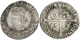 Alfons IV (1416-1458). Barcelona. Croat. (Cru.V.S. 815.3) (Badia falta) (Cru.C.G. 2864). 3,08 g. El busto interrumpe la gráfila. Ex Áureo Selección 17...