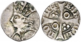 Alfons IV (1416-1458). Barcelona. Terç de croat. (Cru.V.S. 823) (Badia 538, mismo ejemplar) (Cru.C.G. 2875a). 0,84 g. Buen ejemplar. Ex Calicó 26/02/1...