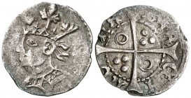 Alfons IV (1416-1458). Barcelona. Terç de croat. (Cru.V.S. falta) (Badia falta) (Cru.C.G. falta). 0,77 g. Buen ejemplar. Ex Áureo 03/03/1999, nº 1353....