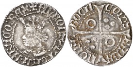 Alfons IV (1416-1458). Perpinyà. Croat. (Cru.V.S. 825.5) (Badia 566) (Cru.C.G. 2868e). 3,04 g. Oxidaciones y rayitas. Ex Áureo 01/03/2000, nº 1318. Mu...