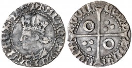 Alfons IV (1416-1458). Perpinyà. Mig croat. (Cru.V.S. 826) (Cru.C.G. 2873a). 1,51 g. Rara. MBC-.