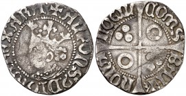 Alfons IV (1416-1458). Perpinyà. Croat. (Cru.V.S. 827.4) (Badia falta) (AN. V pág. 153-154, nº 618A) (Cru.C.G. 2869d var). 2,79 g. Muy rara. BC+/MBC-....