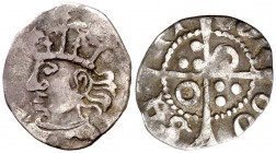Pere de Portugal (1464-1466). Tortosa. Terç de Croat. (Cru.V.S. 922) (Cru.C.G. 3045). 0,56 g. Corona con florones interiores formando crucecitas. Ex C...
