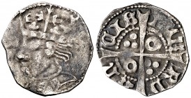 Joan II (1458-1462/1472-1479). Balaguer. Terç de croat. (Cru.V.S. 945) (Cru.C.G. 2985). 0,90 g. Muy rara. MBC.
