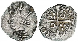 Joan II (1158-1462/1472-1479). Lleida o Tàrrega. Terç de croat. (Cru.V.S. falta) (Badia 543 a 545 sim) (AN. 43 pág. 135, nº 5-2) (Cru.C.G. falta). 0,5...
