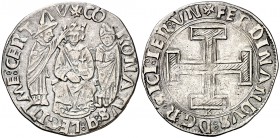Ferran I de Nàpols (1458-1494). Nàpols. Coronat. (Cru.V.S. 1000 var) (Cru.C.G. 3407 var) (MIR 66/2). 3,91 g. Atractiva. Escasa. MBC+.