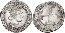 Ferran I de Nàpols (1458-1494). Nàpols. Coronat. (Cru.V.S. 1011 var) (Cru.C.G. 3413 var) (MIR 67). 3,91 g. Sin marcas. Atractiva. EBC-.
