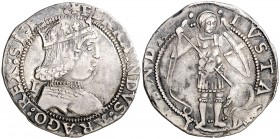 Ferran I de Nàpols (1458-1494). Nàpols. Coronat. (Cru.V.S. 1020) (Cru.C.G. 3433) (MIR. 70/2) 3,86 g. Leves sombras. MBC+.