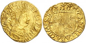 Ferran II (1479-1516). Barcelona. Principat. (Cru.V.S. 1129 var) (Cru.C.G. 3060 var). 3,50 g. El busto interrumpe la leyenda. Rara. MBC.
