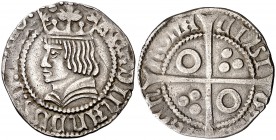 Ferran II (1479-1516). Barcelona. Croat. (Cru.V.S. falta) (Badia 791) (Cru.C.G. falta). 3,13 g. Rayitas, pero buen ejemplar. MBC+.