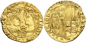 Ferran II (1479-1516). València. Ducat. (Cru.V.S. 1199 var) (Cru.C.G. 3115a var). 3,47 g. Atractiva. Ex Áureo 20/04/2005, nº 312. EBC-/MBC+.