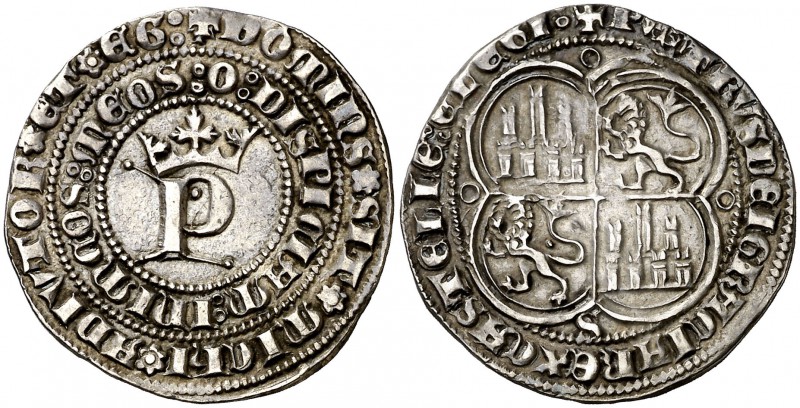 Pedro I (1350-1368). Sevilla. Real. (AB. 380 var). 3,44 g. La del inicio de la l...