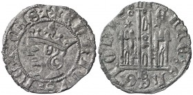 Enrique III (1390-1406). Burgos. Cornado. (AB. 591.1). 0,81 g. Vellón rico. Ex Áureo & Calicó 06/11/2007, nº 386. Escasa así. EBC.