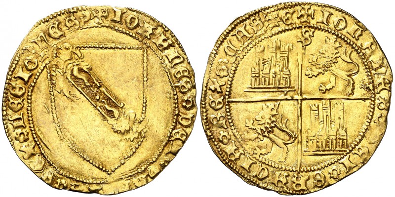 Juan II (1406-1454). Sevilla. Dobla de la banda. (AB. 617.1) (M.R. 16.6 var). 4,...