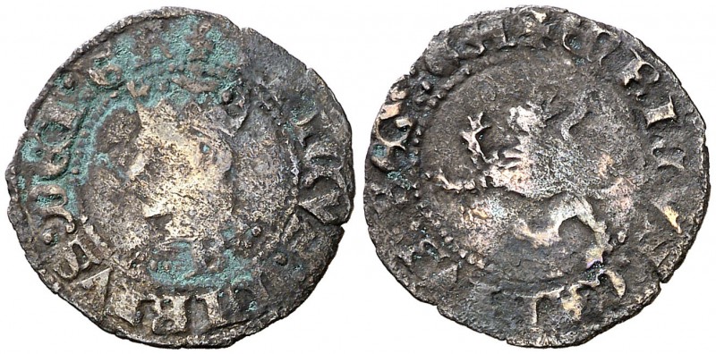 Enrique IV (1454-1474). Burgos. ¿Cornado?. Inédita. 0,61 g. Muy rara. BC+.