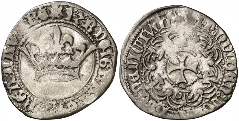 Juan y Blanca (1425- 1441). Navarra. Gros. (Cru.V.S. 253.1) (Cru.C.G. 2949a). 2,...