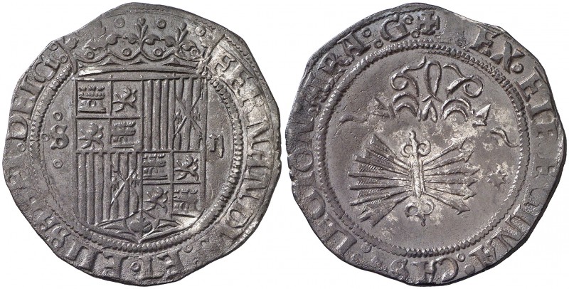 Reyes Católicos. Sevilla. 2 reales. (Cal. falta). 6,84 g. Pátina. Ex Áureo & Cal...