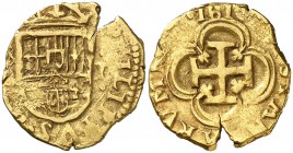 1610. Felipe III. Sevilla. B. 1 escudo. (Cal. 62) (Tauler 59). 3,37 g. Bonito color. Ex Maison Palombo 13/06/2009, nº 721. Ex Colección Isabel de Tras...