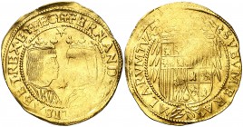 s/d. Felipe III. Barcelona. 1 trentí. (Cal. 69) (Cru.C.G. 4334). 6,96 g. Estrella de seis puntas sobre y entre los bustos. Acuñación floja. Escasa. MB...