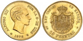 1878*1961. Estado Español. DEM. 10 pesetas. (Cal. 9). 3,25 g. Acuñación de 496 ejemplares. Rara. S/C-.