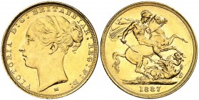 1887. Australia. Victoria. M (Melbourne). 1 libra. (Fr. 16) (Kr. 7). 7,97 g. AU. EBC.