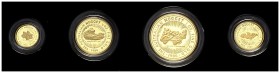 1986. Australia. Isabel II. 15, 25, 50 y 100 dólares. (Kr. 89 a 92) (Fr.B1aB4). Peso total: 57,46 g. AU. 4 monedas. En estuche oficial. Proof.