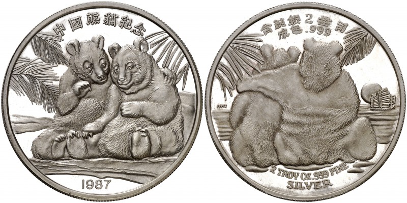 1987. China. (Kr. falta). 62,19 g. AG. Proof.