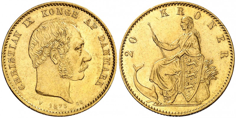 1873. Dinamarca. Cristian IX. CS. 20 coronas. (Fr. 295) (Kr. 791.1). 8,95 g. AU....