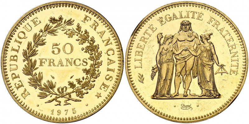 1975. Francia. 50 francos piefort. (Kr. PS37) (Taillard-Arnaud 223P2). 101,95 g....