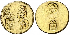 (sobre 1850). Japón. koshu. Iyeoshi. 1 bu. (Fr. 40) (Kr. 94) (JNDA. 9-87). 3,69 g. AU. Bella. Rara. EBC.