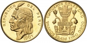 1967. Perú. 50 soles. (Fr. 77) (Kr. 219). 33,40 g. AU. S/C.