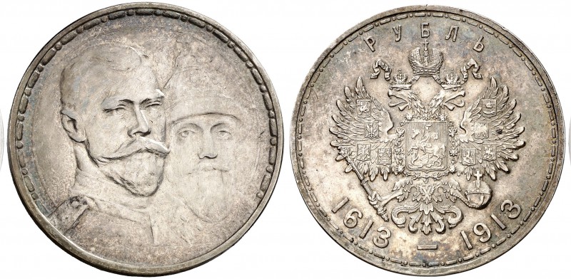 1913. Rusia. Nicolás II. San Petersburgo. BC. 1 rublo. (Kr. 70). 20,08 g. AG. 30...
