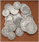 Lote de 19 monedas de plata de la dinastía de los Borbones, todas distintas. Muy interesante. A examinar. BC/MBC-.