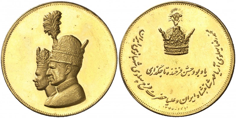 1971. Irán. Sha Reza Pahlevi. Medalla conmemorativa de los 250 años del Imperio ...