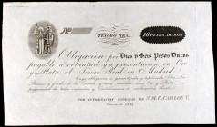 1835. Carlos V, Pretendiente. 16 pesos duros. (Ed. A19). Enero. Escaso. EBC.