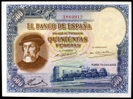 1935. 500 pesetas. (Ed. C16). 7 de enero, Hernán Cortés. Raro. S/C-.