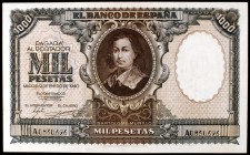 1940. 1000 pesetas. (Ed. D41). 9 de enero, Murillo. Leve doblez. Raro. EBC-.